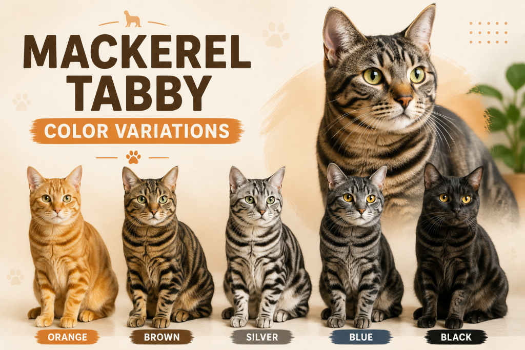 Mackerel Tabby Color Variations From Orange to Silver and Rare Black