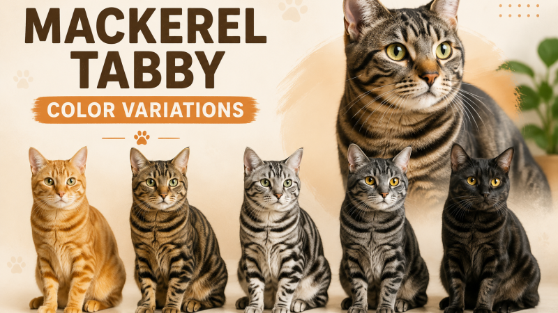 Mackerel Tabby Color Variations From Orange to Silver and Rare Black
